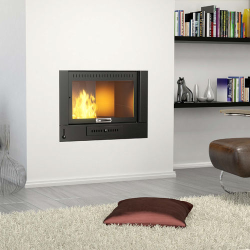 Closed wood hearth - FRASCEL - Pasqualicchio - 1-sided / steel / glass