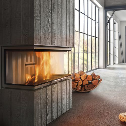 Closed wood hearth - Varia AS-3RLh - Spartherm - The Fire Company - 3-sided / metal / built-in