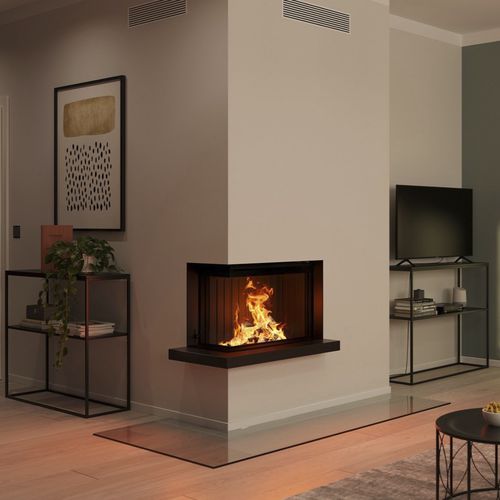 Corner fireplace insert - LEAN 2L-70H - Spartherm - The Fire Company - wood-burning / metal / natural convection