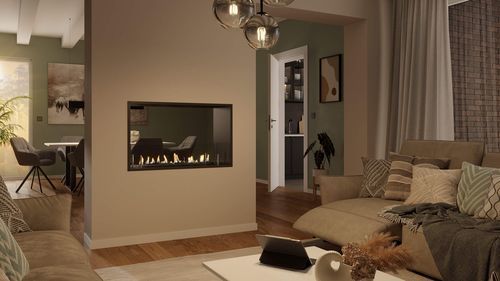 Bioethanol fireplace - LINE+ 1000 - Spartherm - The Fire Company - free-standing / corner / island