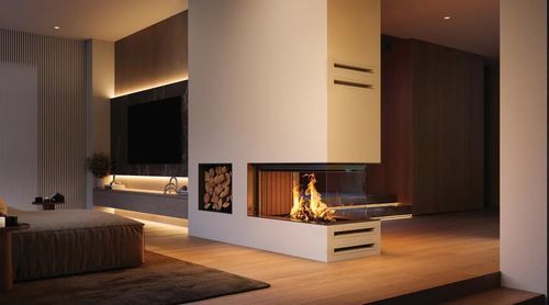 3-sided fireplace insert - Premium A-U-90h - Spartherm - The Fire Company - wood-burning / remote-controlled / class A