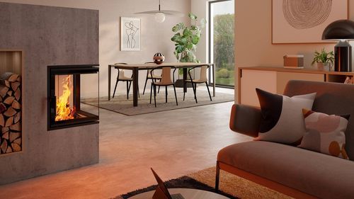 2-sided fireplace insert - Mini 2R - Spartherm - The Fire Company - wood-burning / modern / remote-controlled