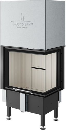Corner fireplace insert - Varia 2R-55h - Spartherm - The Fire Company - wood-burning / remote-controlled / built-in