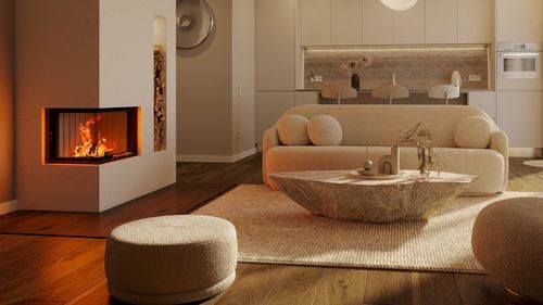 Double-sided fireplace insert - Varia 2L-62h - Spartherm - The Fire Company - wood-burning / built-in / remote-controlled