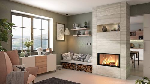 Wood-burning fireplace insert - Varia 1V-87h - Spartherm - The Fire Company - modern / Class A+ / built-in
