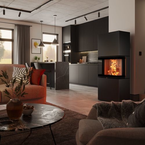 Wood heating stove - Largo S steel - Spartherm - The Fire Company - 5 kW...10 kW / 10 kW...20 kW / floor-mounted