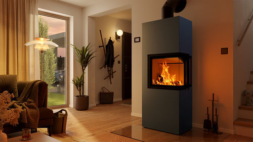Wood heating stove - Lungo 2R - Spartherm - The Fire Company - 3 kw – 8 kw / floor-mounted / 2-sided