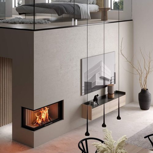 Corner fireplace insert - VARIA 2L-100H - Spartherm - The Fire Company - wood-burning / Class A+ / remote-controlled