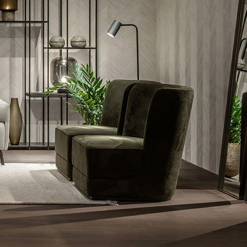 Contemporary armchair - HALE - EUROFASHION HOMETEXTILES & CONCEPTS - fabric / beech / high-back