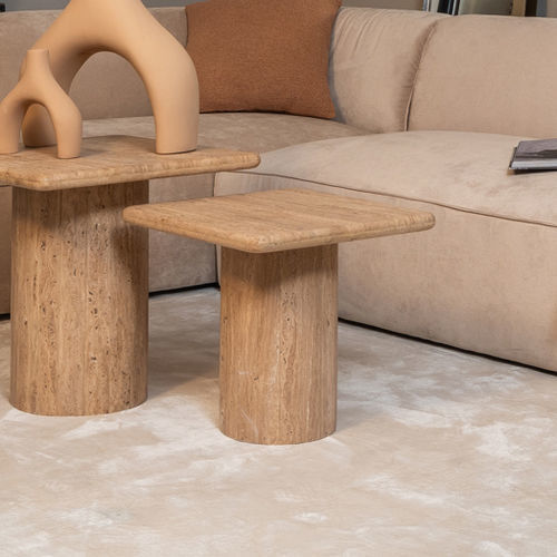 Contemporary side table - BEGA S - EUROFASHION HOMETEXTILES & CONCEPTS - marble / marble base / square
