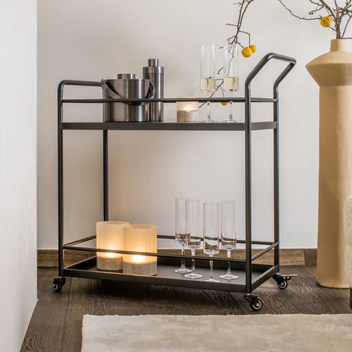Home service trolley - RIO - EUROFASHION HOMETEXTILES & CONCEPTS - stainless steel