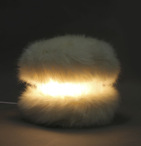 Table lamp - POLUX - binome - faux fur / original design / corded