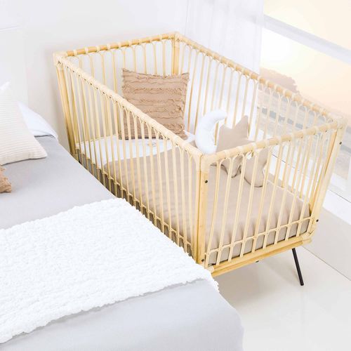 Single baby bed - DIEM - ALONDRA - rustic / rattan / 120x60 cm