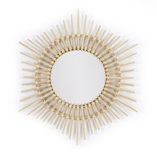 Wall-mounted mirror - RE100-N99 - ALONDRA - rustic style / round / rattan