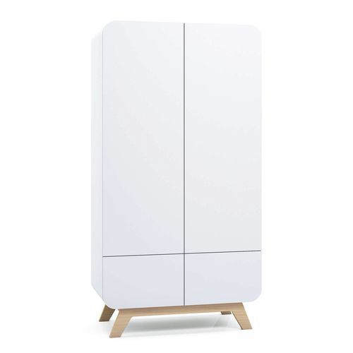 Contemporary wardrobe - A317P - ALONDRA - wooden / with swing doors / with drawer