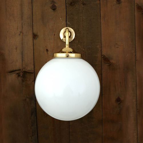 Industrial style wall light - BAMAKO  - Mullan Lighting - indoor / brass / glass