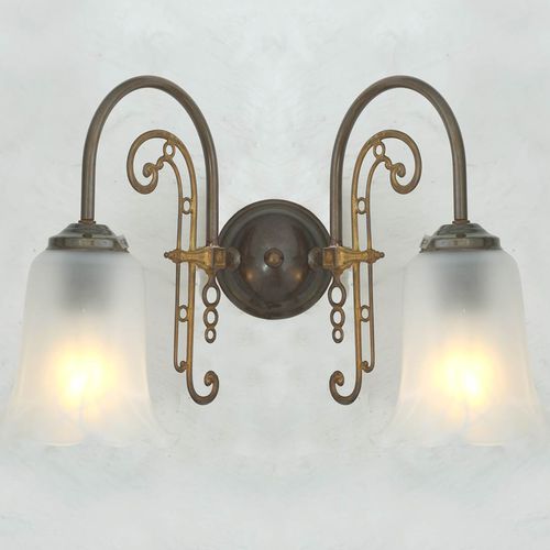 Traditional wall light - MEDAN - Mullan Lighting - indoor / brass / glass
