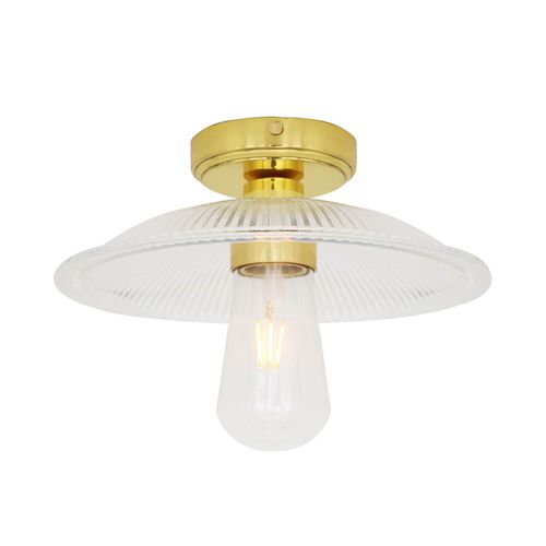 Traditional ceiling light - GAL  - Mullan Lighting - glass / polished brass / LED