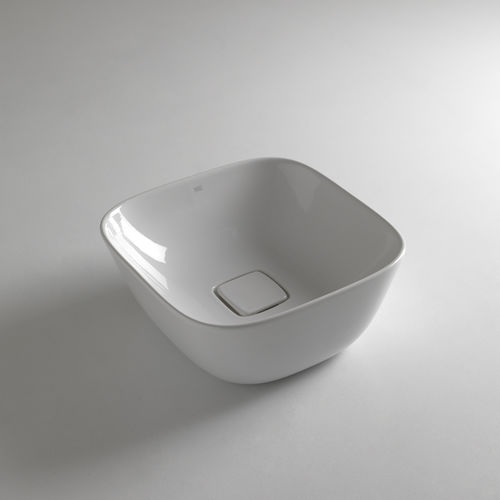 Countertop washbasin - SOUL 425  - BLEU PROVENCE - ceramic / square / contemporary