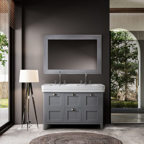 Double washbasin cabinet - Provence 900 - BLEU PROVENCE - free-standing / wooden / traditional