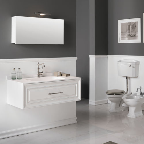 Wall-hung washbasin cabinet - CHARME2 - BLEU PROVENCE - MDF / ceramic / resin