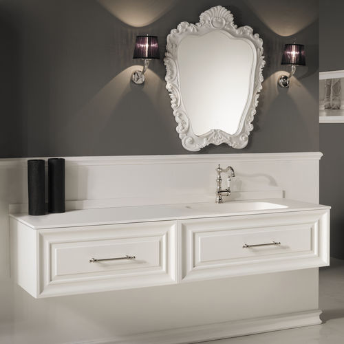 Wall-hung washbasin cabinet - CHARME3 - BLEU PROVENCE - MDF / resin / contemporary