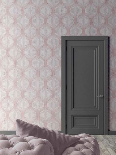 Traditional wallpaper - PINK OPTICAL BULBS - Mineheart - fabric 