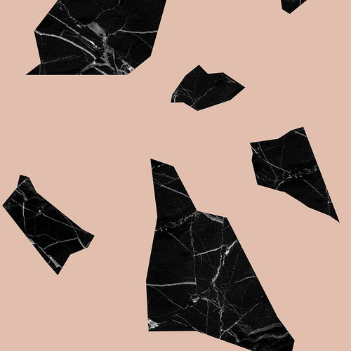 Contemporary wallpaper - MARBLE FRAGMENT- BLACK &amp; PINK - Mineheart - nonwoven fabric / patterned / marble look