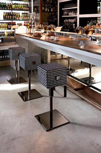 Contemporary bar stool - CUBE - ALMA DESIGN S.R.L. - swivel