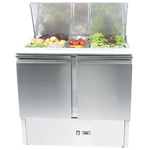 Commercial salad prep unit - MAGIC SAL 9000 - FRIGEO PERFECT COOLING - stainless steel / refrigerated / 2 doors