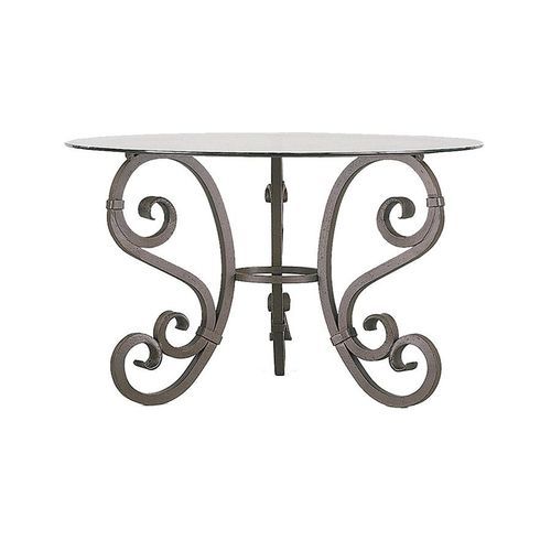 Traditional dining table - H 11150 - GUADARTE - wrought iron / glass / round