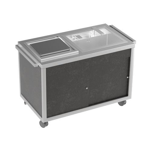 Stainless steel prep table - MULTI USE - LA TAVOLA S.R.L. - on casters / with sink / commercial