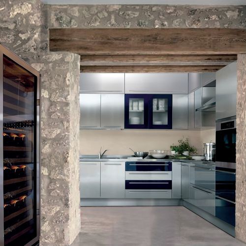 Contemporary kitchen - Steelexell - LASA S.R.L. - stainless steel / L-shaped / large