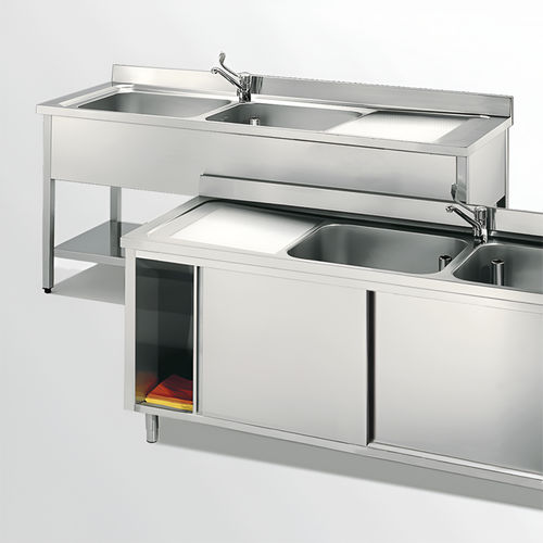 Stainless steel kitchen sink cabinet - LASA S.R.L. - with legs / for garden / for commercial kitchen
