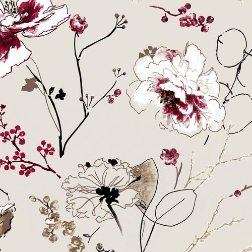 Upholstery fabric - NASTASIA - Olivier Thévenon Selection - floral pattern / cotton / washable