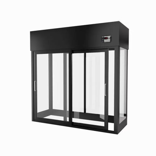 Upright refrigerated display case - Vision - Moving Glass & Metal Design - for shop / stainless steel / aluminium