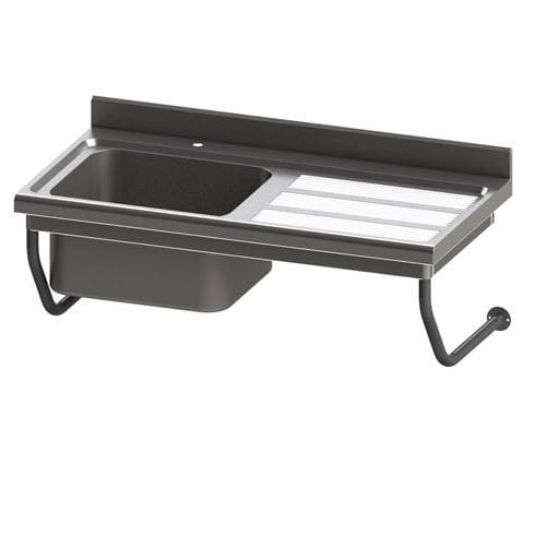 Double kitchen sink - PAS221 - SOFINOR SAS - with drainboard / stainless steel / wall mount