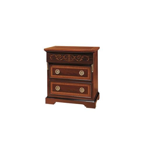 Traditional bedside table - MOTRIL - ACANTO - wood veneer / mahogany / wooden base