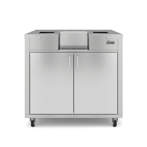 Stainless steel countertop - PODIUM WIDE - ZUMEX GROUP, S.A. - commercial / black / square edge