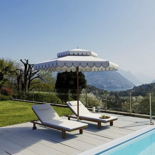 Square parasol - OCEAN MASTER M1 CUPOLA - TUUCI - hexagonal / mast-centered / fabric