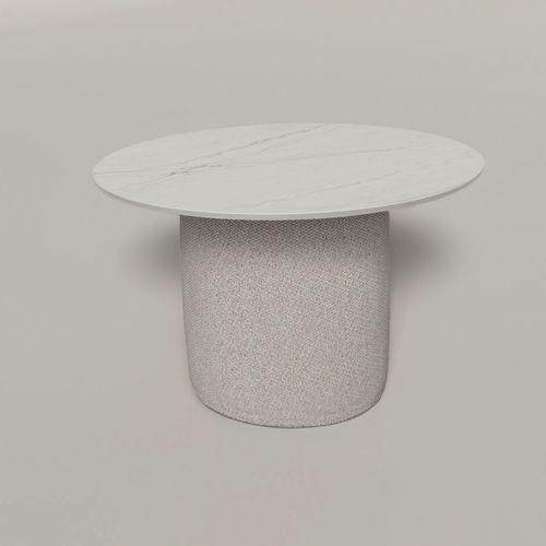 Contemporary pouf - MORANO - TUUCI - porcelain / round / built-in table