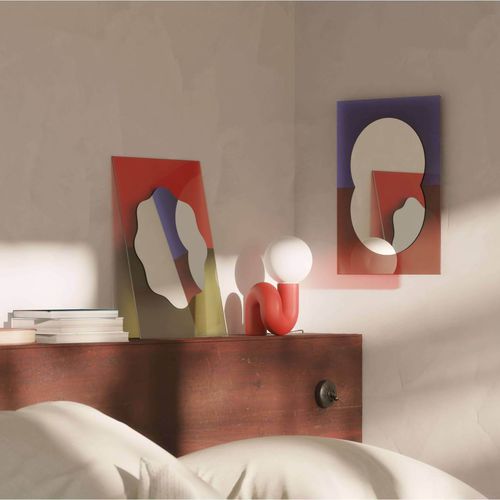 Wall-mounted mirror - Wander - Petite Friture - contemporary / rectangular / blue