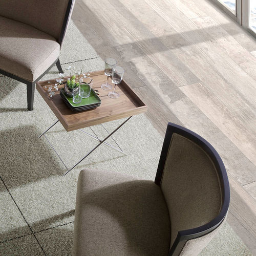 Contemporary side table - 2034 - Angel Cerdá - walnut / chrome steel base / square