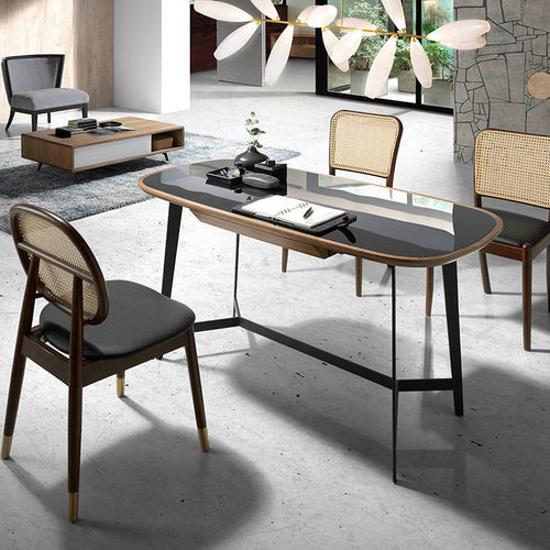 Free-standing desk - 3137 - Angel Cerdá - contemporary / wood veneer / walnut