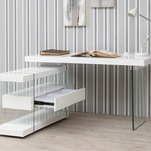 Free-standing desk - 3002 - Angel Cerdá - contemporary / lacquered wood / corner