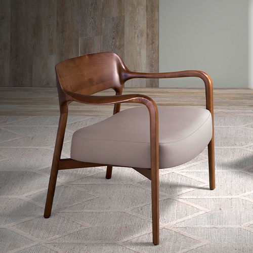 Modern armchair - 5082 - Angel Cerdá - canvas / ash / ash base