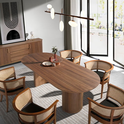 Contemporary dining table - 1104 - Angel Cerdá - walnut / wood veneer / stainless steel