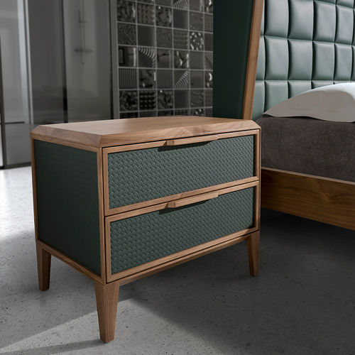 Contemporary bedside table - 7149 - Angel Cerdá - wood veneer / PVC / wooden base