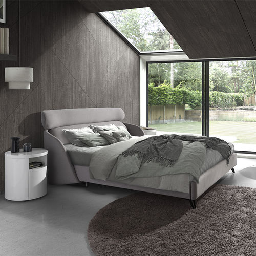 Double bed - 7161 - Angel Cerdá - contemporary / upholstered / with headboard