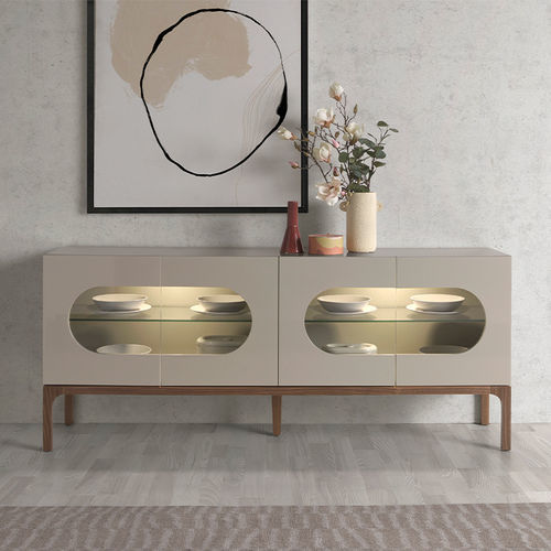 Contemporary sideboard - 3241 - Angel Cerdá - wooden / tempered glass facing / with built-in lighting